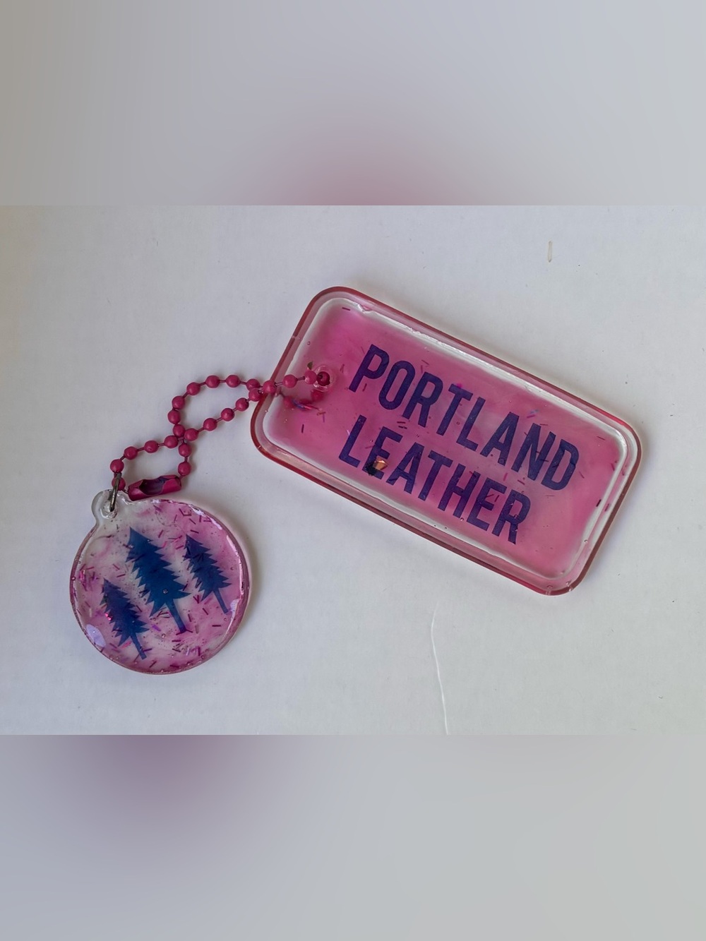 Upcycled Portland Leather Bag Charm - Picture 2 of 7